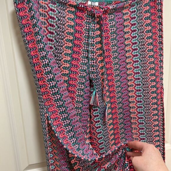 Becca by Rebecca Virtue - Crochet Swim Sheer Coverup Pants - Size M, Multi Color - Picture 9 of 10